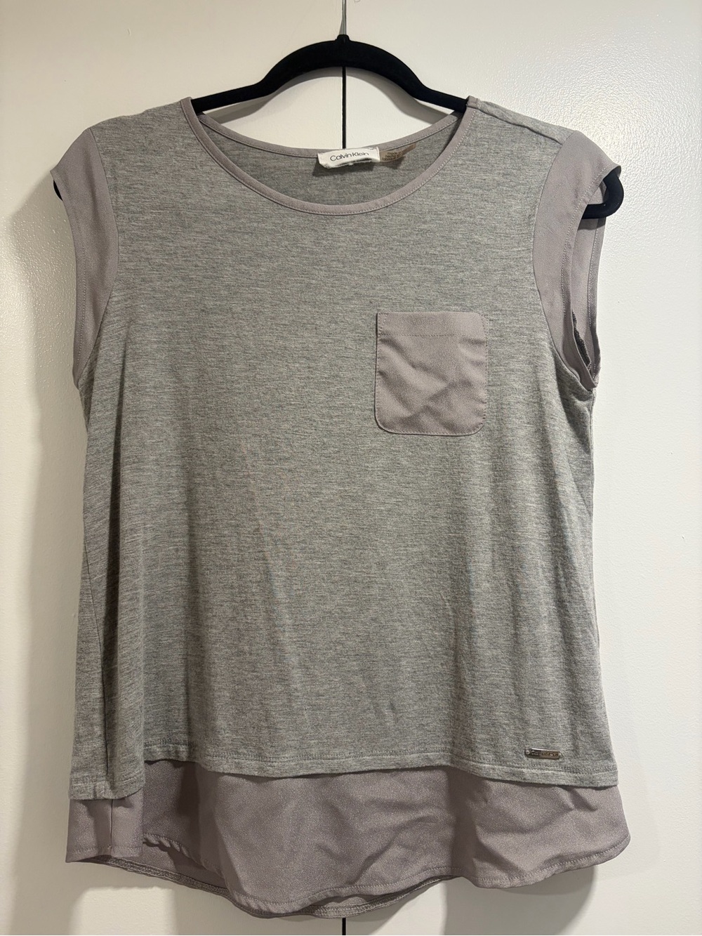 Calvin Klein Heather Gray Layered Sleeveless Tank